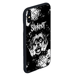 Чехол iPhone XS Max матовый Slipknot рок пес, цвет: 3D-черный — фото 2