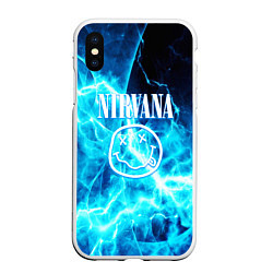 Чехол iPhone XS Max матовый Nirvana electro, цвет: 3D-белый