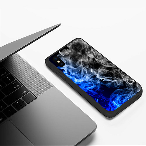 Чехол iPhone XS Max матовый Столкновение дыма / 3D-Черный – фото 3