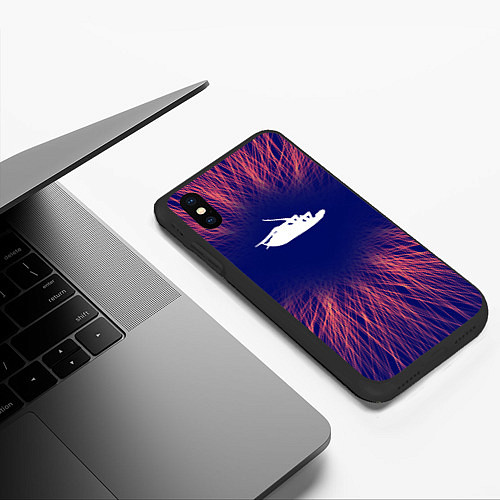 Чехол iPhone XS Max матовый Papa Roach red energy / 3D-Черный – фото 3