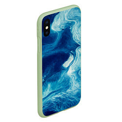 Чехол iPhone XS Max матовый Водные вихри - абстракция, цвет: 3D-салатовый — фото 2