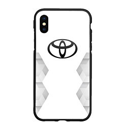 Чехол iPhone XS Max матовый Toyota white poly, цвет: 3D-черный