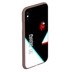 Чехол iPhone XS Max матовый Among us geometry steel glitch, цвет: 3D-коричневый — фото 2