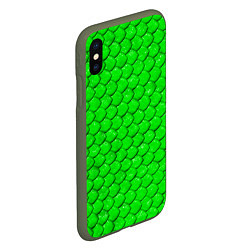 Чехол iPhone XS Max матовый Шкура зелёной змеи, цвет: 3D-темно-зеленый — фото 2