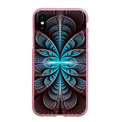 Чехол iPhone XS Max матовый Оптический узор психоделика, цвет: 3D-розовый