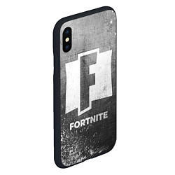 Чехол iPhone XS Max матовый Fortnite - grey gradient, цвет: 3D-черный — фото 2