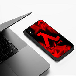 Чехол iPhone XS Max матовый Half-Life - red gradient, цвет: 3D-черный — фото 2