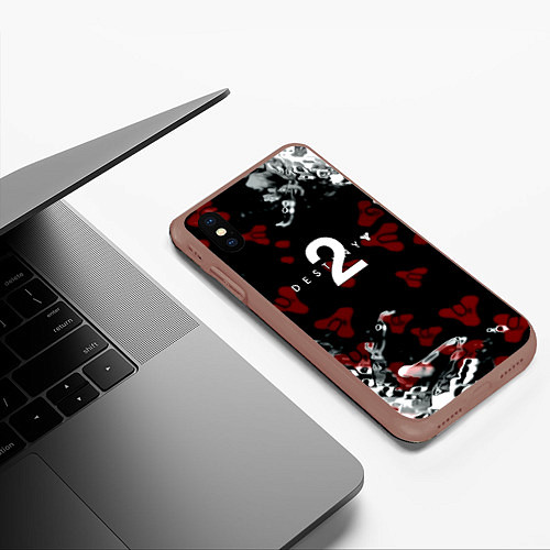 Чехол iPhone XS Max матовый Destiny 2 logo game / 3D-Коричневый – фото 3