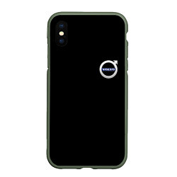 Чехол iPhone XS Max матовый Volvo logo auto, цвет: 3D-темно-зеленый