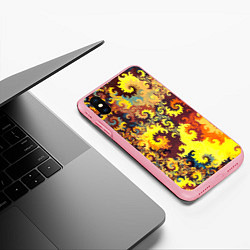 Чехол iPhone XS Max матовый Оптические фрактальные узоры, цвет: 3D-баблгам — фото 2