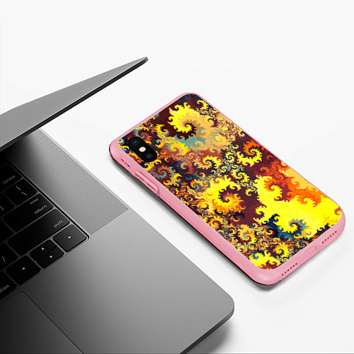 Чехол iPhone XS Max матовый Оптические фрактальные узоры / 3D-Баблгам – фото 3