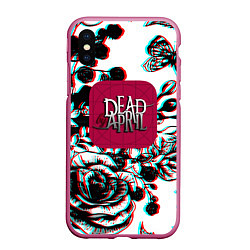 Чехол iPhone XS Max матовый Dead by april rose glitch, цвет: 3D-малиновый