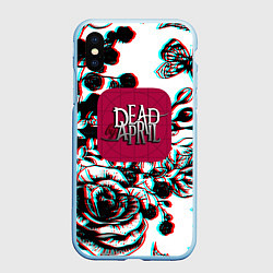 Чехол iPhone XS Max матовый Dead by april rose glitch, цвет: 3D-голубой