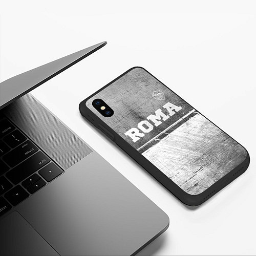 Чехол iPhone XS Max матовый Roma - grey gradient посередине / 3D-Черный – фото 3