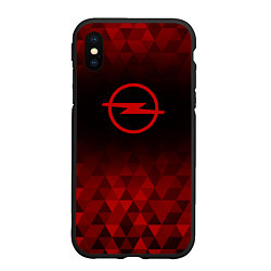 Чехол iPhone XS Max матовый Opel red poly, цвет: 3D-черный