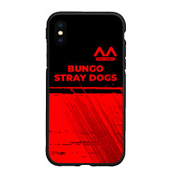 Чехол iPhone XS Max матовый Bungo Stray Dogs - red gradient посередине, цвет: 3D-черный