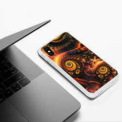 Чехол iPhone XS Max матовый Оптические узоры фракталы, цвет: 3D-белый — фото 2