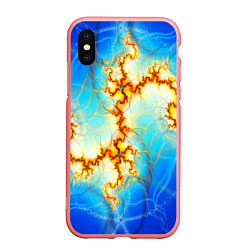 Чехол iPhone XS Max матовый Абстрактные молнии узоры, цвет: 3D-баблгам