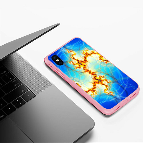 Чехол iPhone XS Max матовый Абстрактные молнии узоры / 3D-Баблгам – фото 3