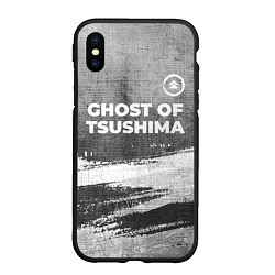 Чехол iPhone XS Max матовый Ghost of Tsushima - grey gradient посередине, цвет: 3D-черный