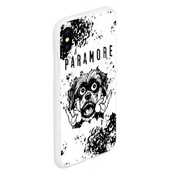 Чехол iPhone XS Max матовый Paramore - рок пес, цвет: 3D-белый — фото 2