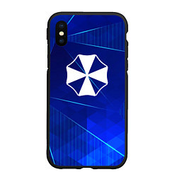 Чехол iPhone XS Max матовый Resident Evil blue poly, цвет: 3D-черный