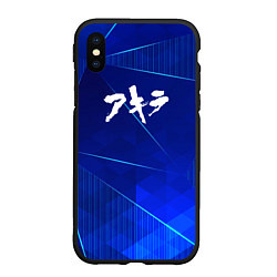 Чехол iPhone XS Max матовый Akira blue poly, цвет: 3D-черный