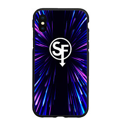 Чехол iPhone XS Max матовый Sally Face neon energy, цвет: 3D-черный