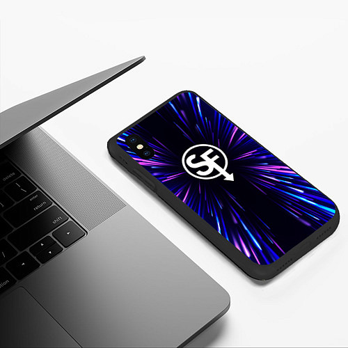 Чехол iPhone XS Max матовый Sally Face neon energy / 3D-Черный – фото 3