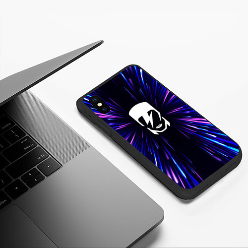 Чехол iPhone XS Max матовый David Bowie neon energy / 3D-Черный – фото 3