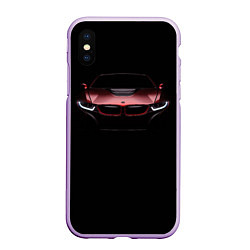 Чехол iPhone XS Max матовый BMW i8 in the dark, цвет: 3D-сиреневый