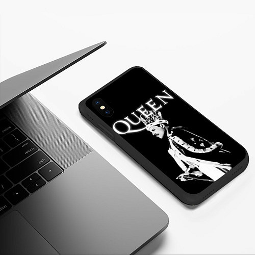 Чехол iPhone XS Max матовый Queen Freddie Mercury король / 3D-Черный – фото 3