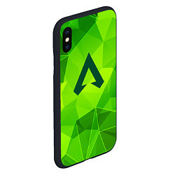 Чехол iPhone XS Max матовый Apex Legends green poly, цвет: 3D-черный — фото 2