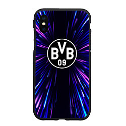 Чехол iPhone XS Max матовый Borussia neon energy, цвет: 3D-черный