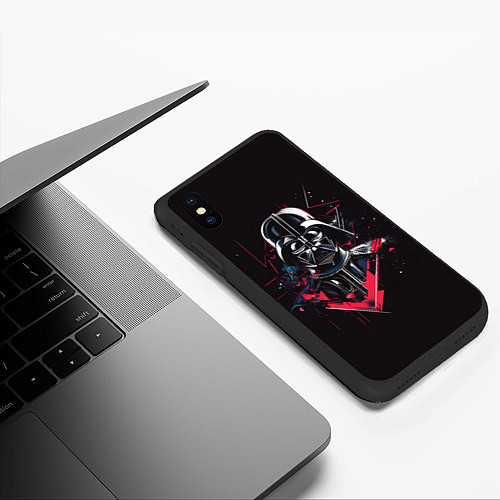 Чехол iPhone XS Max матовый Darth Vader on black / 3D-Черный – фото 3