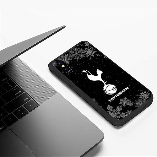 Чехол iPhone XS Max матовый Снежный Tottenham / 3D-Черный – фото 3