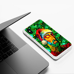 Чехол iPhone XS Max матовый Ded Moroz: pop-art-brut-nouveau pointillism, цвет: 3D-белый — фото 2