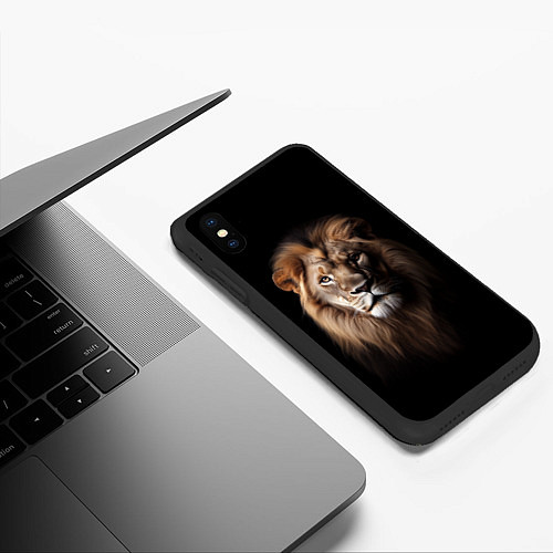 Чехол iPhone XS Max матовый Mufasa / 3D-Черный – фото 3