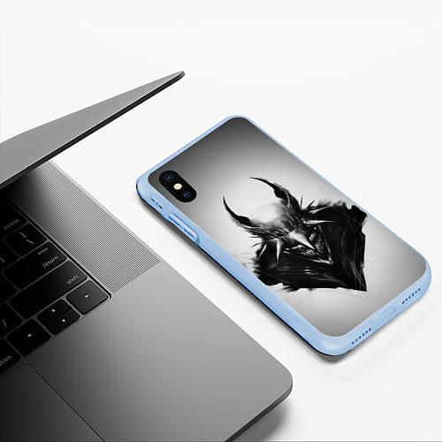 Чехол iPhone XS Max матовый Batman who laughs / 3D-Голубой – фото 3