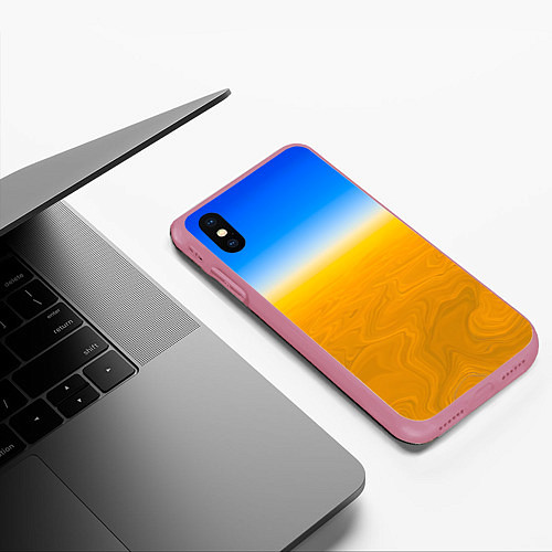 Чехол iPhone XS Max матовый Пустыня абстракция / 3D-Малиновый – фото 3