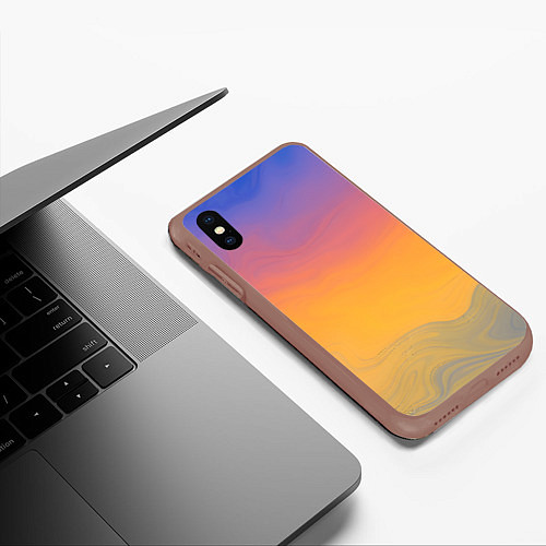 Чехол iPhone XS Max матовый Яркий градиент / 3D-Коричневый – фото 3