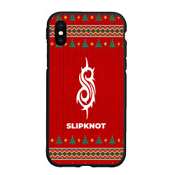 Чехол iPhone XS Max матовый Slipknot new year, цвет: 3D-черный