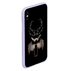 Чехол iPhone XS Max матовый Venom in the dark, цвет: 3D-светло-сиреневый — фото 2