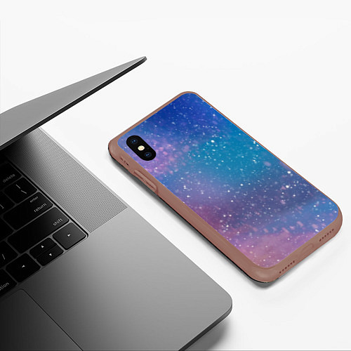 Чехол iPhone XS Max матовый Winter falls gradient / 3D-Коричневый – фото 3