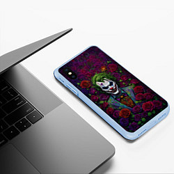 Чехол iPhone XS Max матовый Joker - roses, цвет: 3D-голубой — фото 2