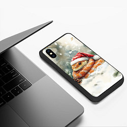 Чехол iPhone XS Max матовый Новогодняя змея символ 2025 года, цвет: 3D-черный — фото 2