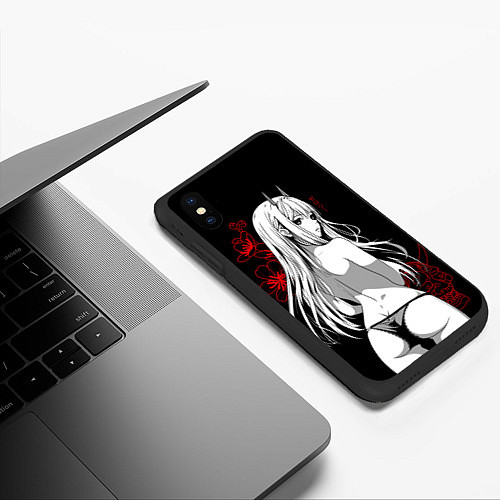 Чехол iPhone XS Max матовый Zero Two sexy / 3D-Черный – фото 3