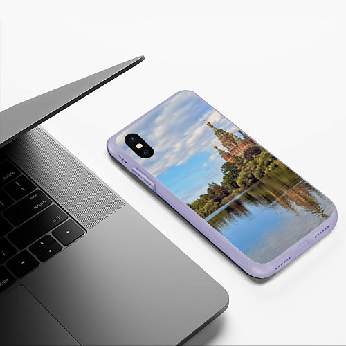 Чехол iPhone XS Max матовый Собор святых апостолов Петра и Павла в Петергофе / 3D-Светло-сиреневый – фото 3