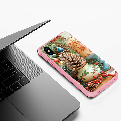 Чехол iPhone XS Max матовый Новогодняя атрибутика / 3D-Баблгам – фото 3