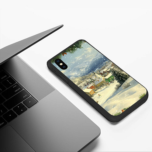 Чехол iPhone XS Max матовый Дух рождества / 3D-Черный – фото 3